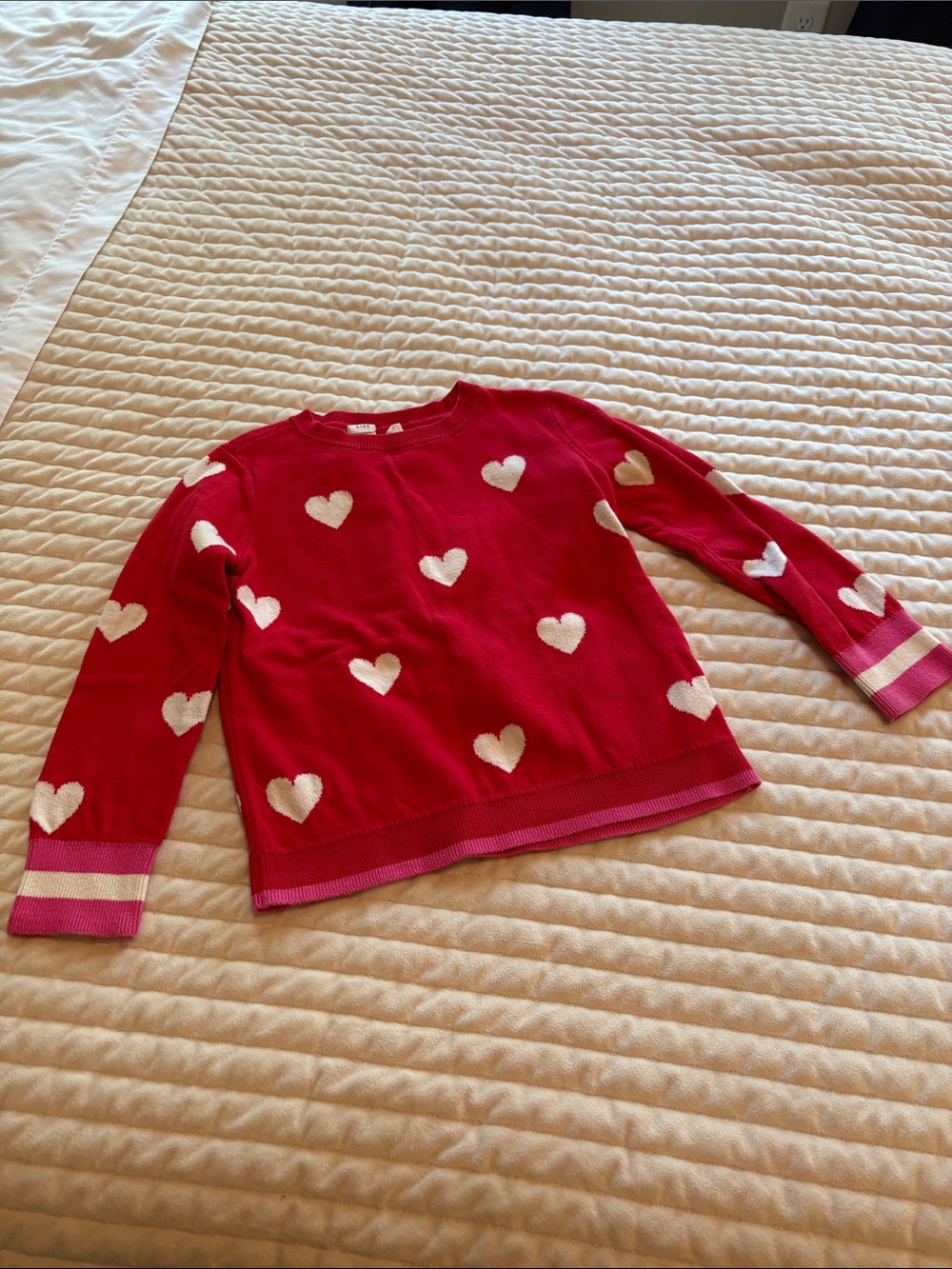 Gap Girls Red Heart Print Sweater Top